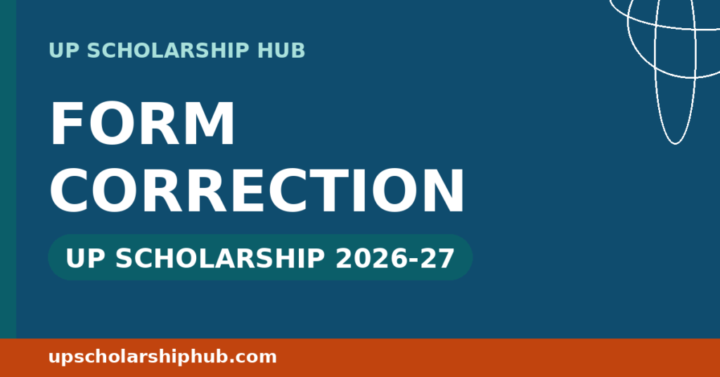 UP Scholarship Form Correction 2026-27